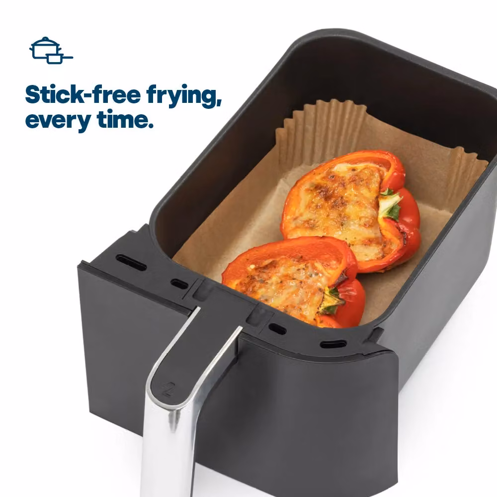 Livivo Disposable Non-Stick Rectangular Air Fryer Liners in Beige, 100 Pieces – 5