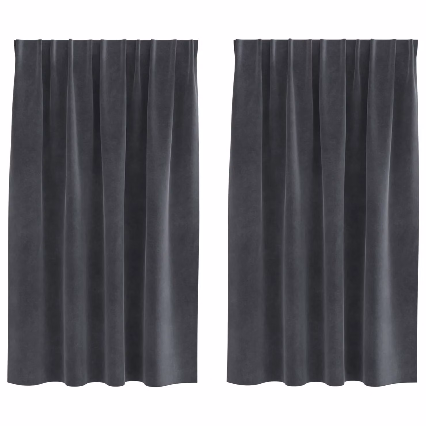 Berkfield Home Grey Velvet Blackout Curtains with Top Tape, 2 Pack – 2