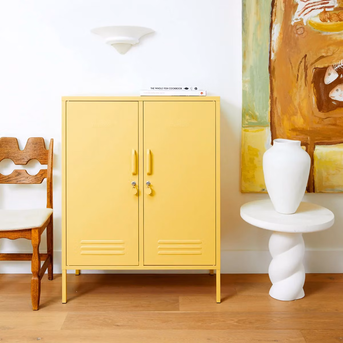Mustard Made The Midi Storage Locker in Butter Yellow, H 111.0 x W 85.0 x D 40.0 cm – 2