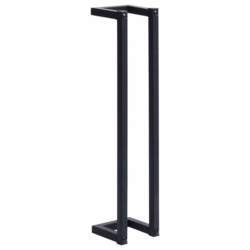 Berkfield Home Wall Mounted Metal Towel Rack, Black, W/D/H: 12.5 x 12.5 x 60 cm – 2