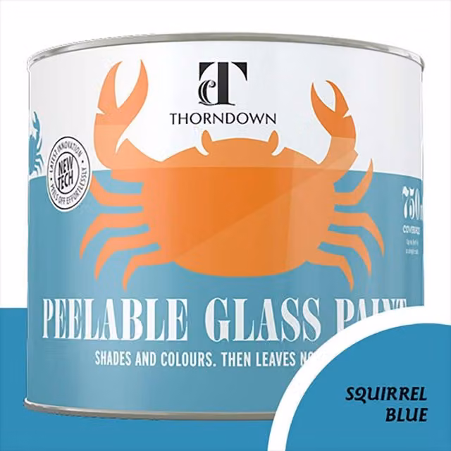 Thorndown Squirrel Blue Peelable Glass Paint in Satin Blue, 11.5 cm