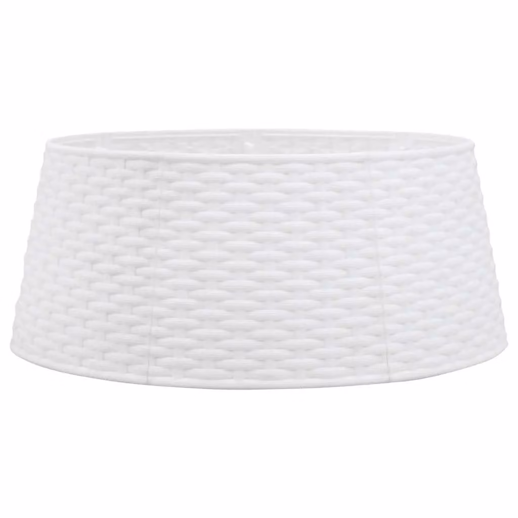 Berkfield Home White Round Plastic Christmas Tree Skirt for Tabletop, W/D/H: 56 x 56 x 23 cm