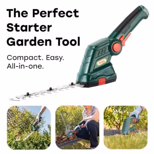 Webb 2-in-1 Cordless Grass Shear and Mini Hedge Trimmer, Green, 7.2V Rechargeable – 6