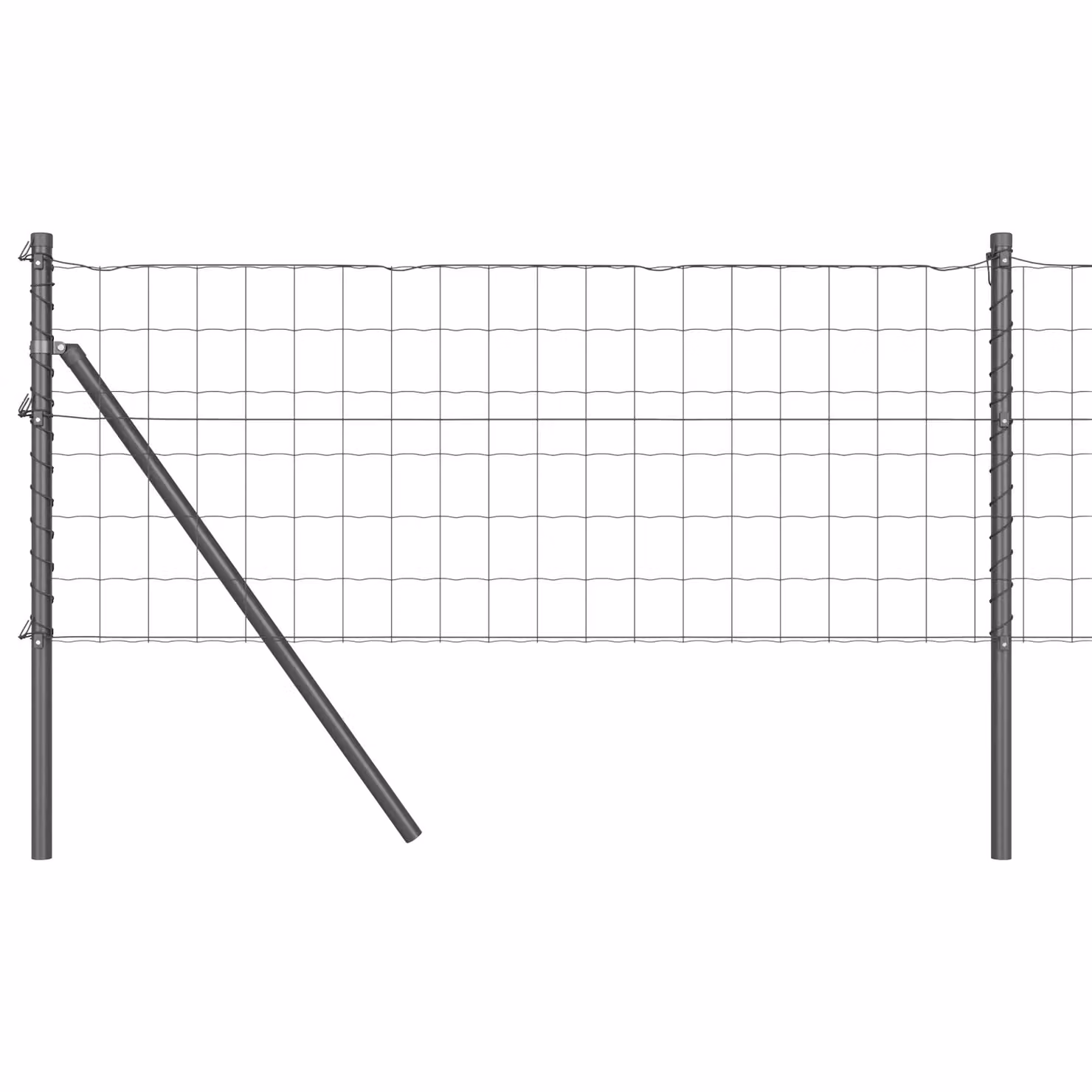 Berkfield Home Euro Fence with 7 Posts, Galvanised Steel, Grey and Silver, 0.8 x 10 m – 2