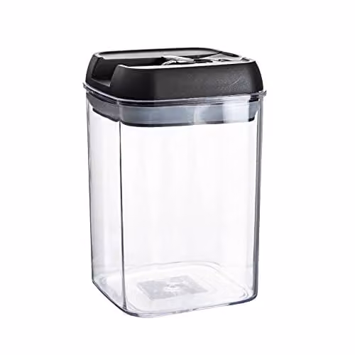 Argon Tableware Airtight Plastic Food Storage Container with Flip Lock Lid, 800ml, Black – 1