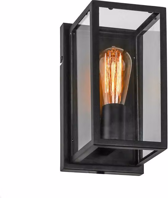 Netlighting Laverno Industrial Retro 1 Light Wall Lamp, Black, E27 – 2