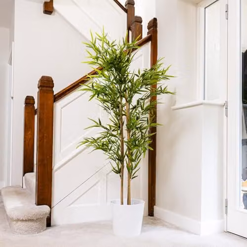 Garden Gear Artificial Bamboo Tree in Green with Basket, Height: 150 cm – 2