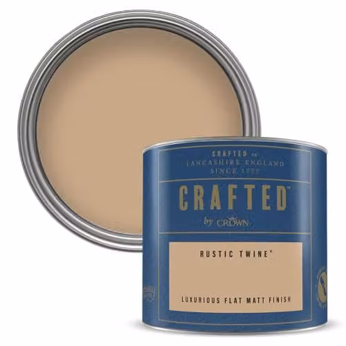 Crown Crafted Matt Emulsion Paint Tester Sample in Rustic Twine Beige, 125ml