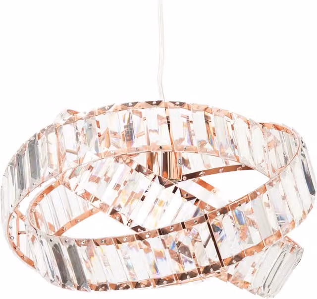 Litecraft Kasia Rings Crystal Ceiling Pendant Light in Gold/Brass