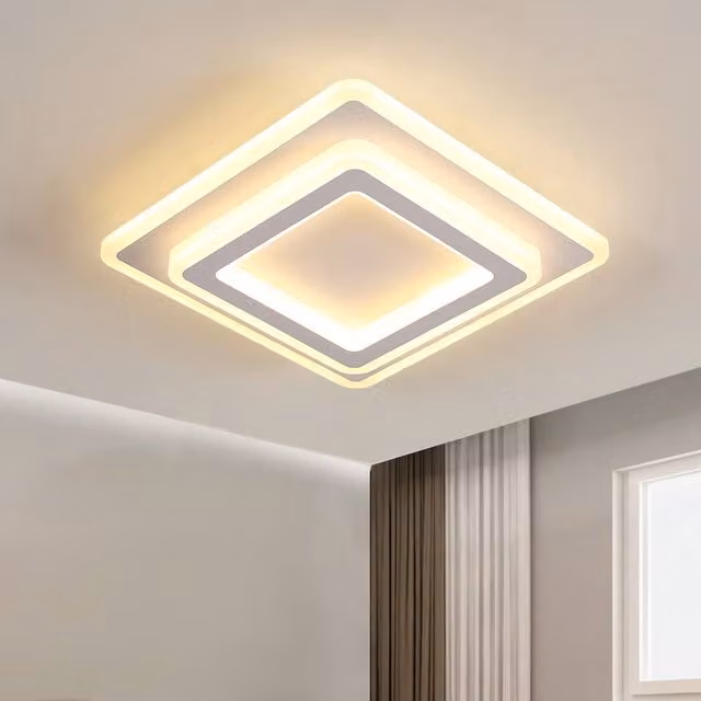 COMELY Modern Square LED Ceiling Light, 30W, White, Warm White