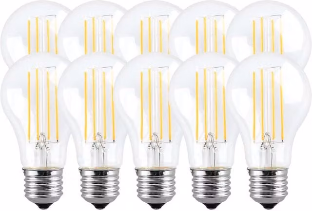 Harper Living 8W A60 E27 LED Bulb, Pack of 10, Clear Cool White, Dimmable