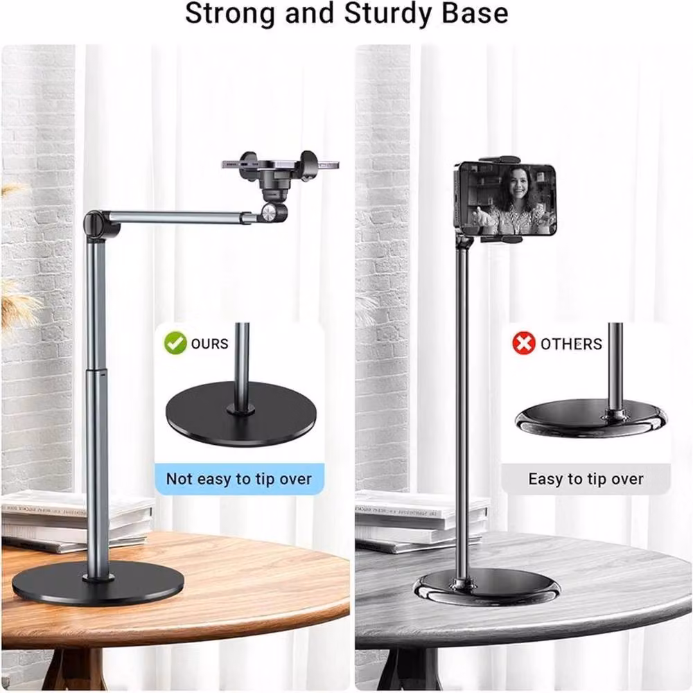 SPETLEK Overhead Phone Stand Height Adjustable Phone Holder in Silver – 5