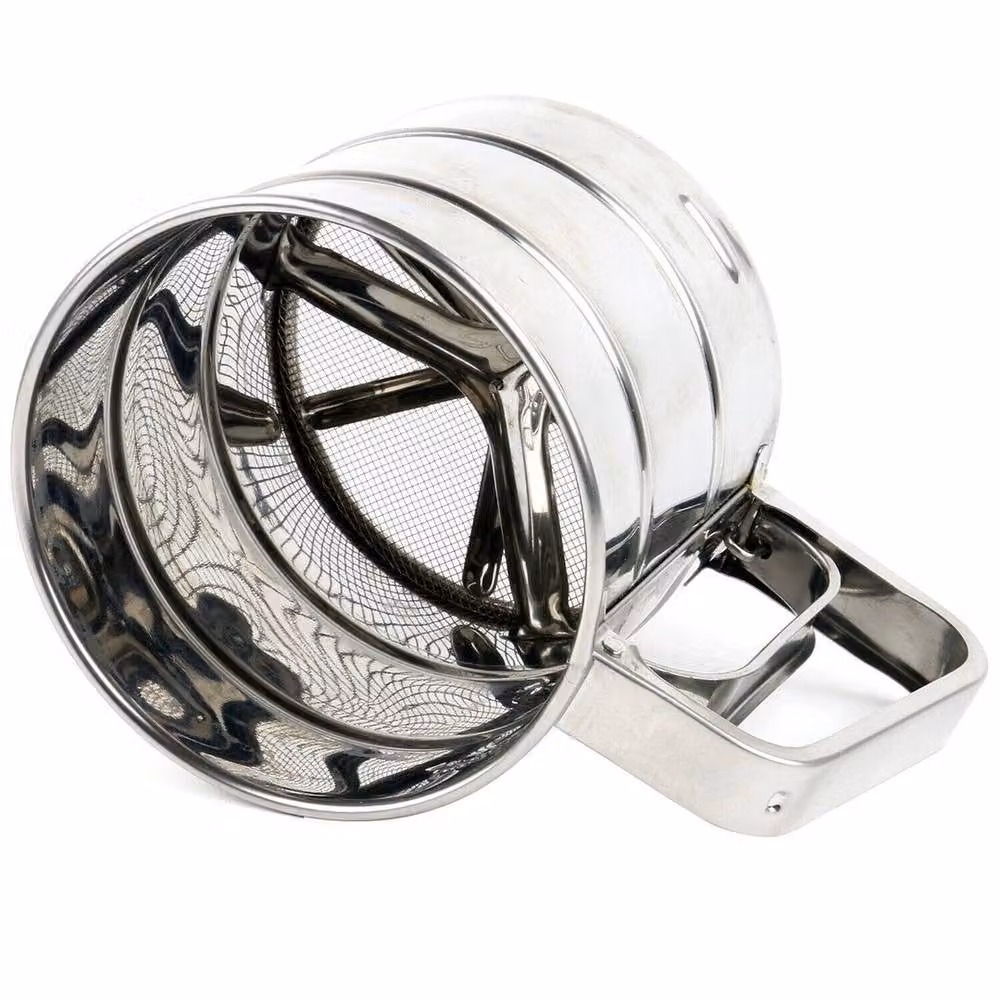 PAWNORA Silver Metal Round Sieve Cup Sifter Baking Tool with Handles – 2