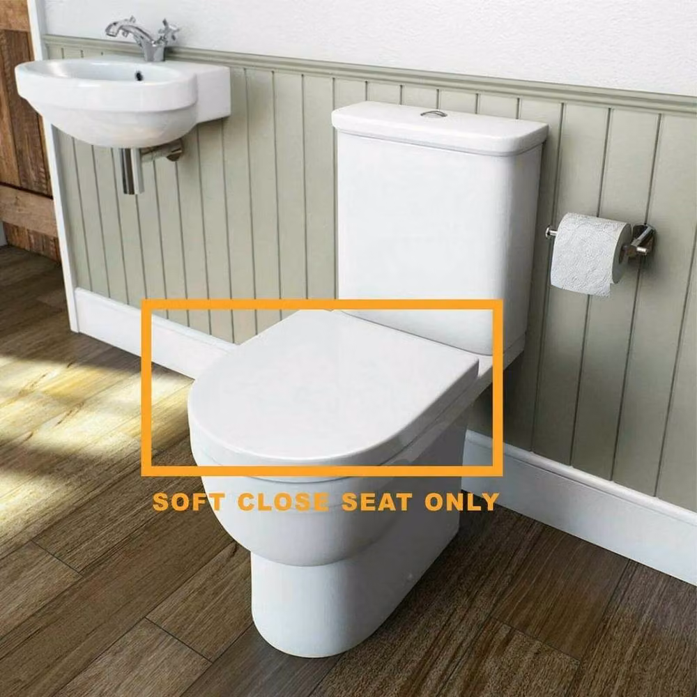 KORVIXA Luxury D Shaped Heavy Duty Soft Close Toilet Seat in Warm White – 2