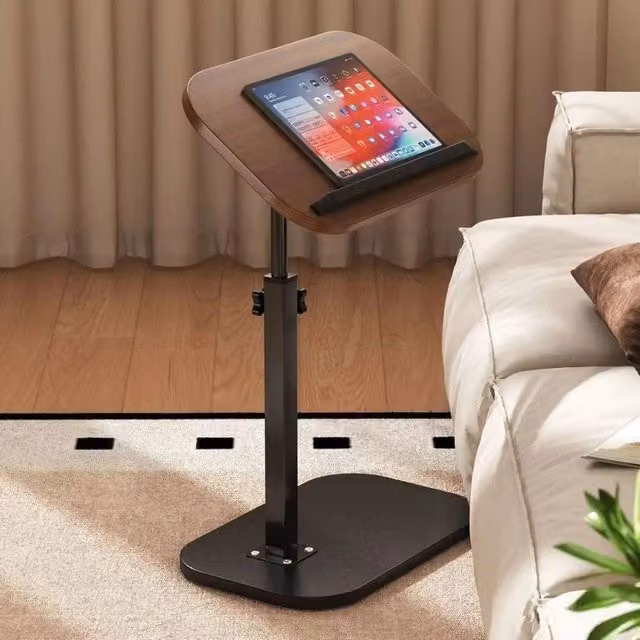 FLAVORA C Shaped Side Table in Black with Metal Sled Base – 1