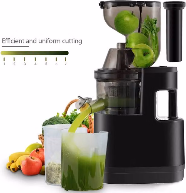 SPETLEK Slow Masticating Electric Juicer for Fresh Fruit Extraction, Black, W: 100 cm, D: 15 cm, H: 15 cm