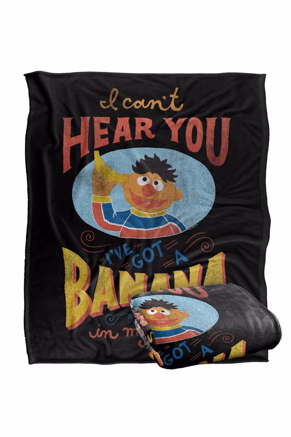 Sesame Street Ernie Banana In My Ear Super Soft Fluffy Polyester Throw Blanket, Extra Large, Multicolour – 2