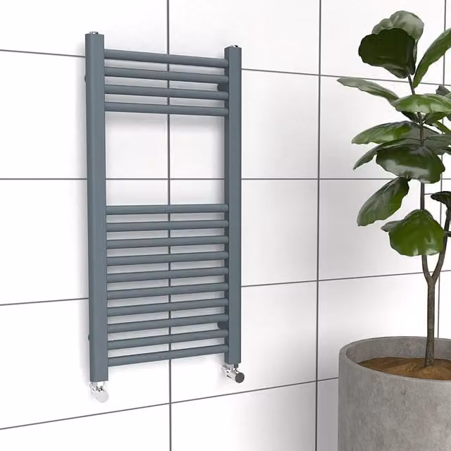 Lux Heat Coloured Steel Towel Radiator in Grey, W/H: 40 x 80 cm