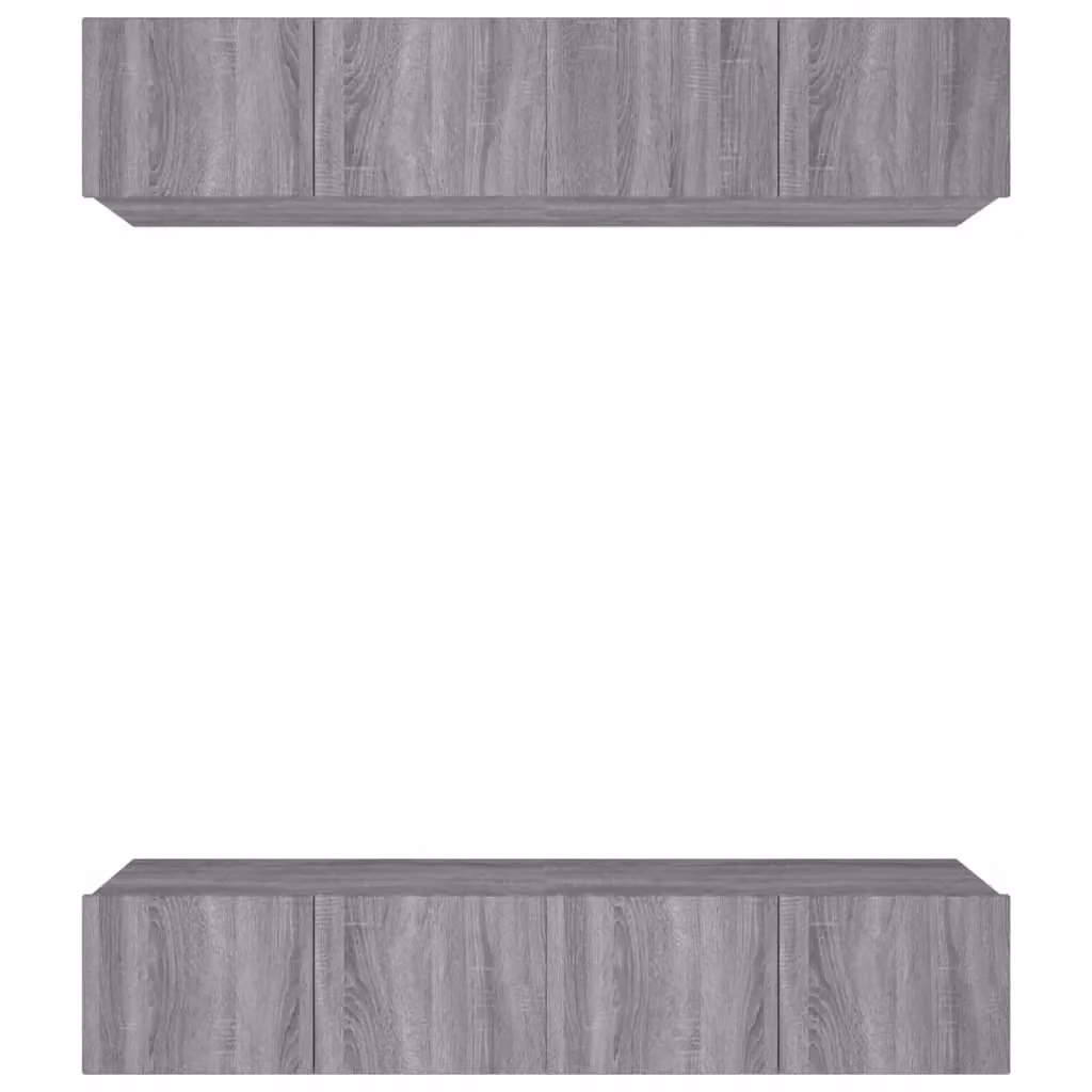 Berkfield Home Set of 4 Wall Mounted Grey Sonoma TV Cabinets with Hinged Doors and Internal Shelves, W/D/H: 80 x 30 x 30 cm – 2