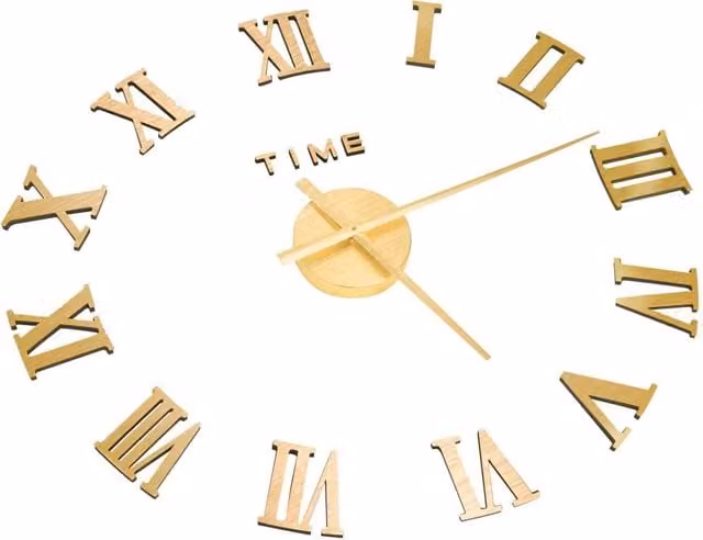 Berkfield Home Modern 3D Gold Analog Quartz Wall Clock, Diameter: 100 cm – 1