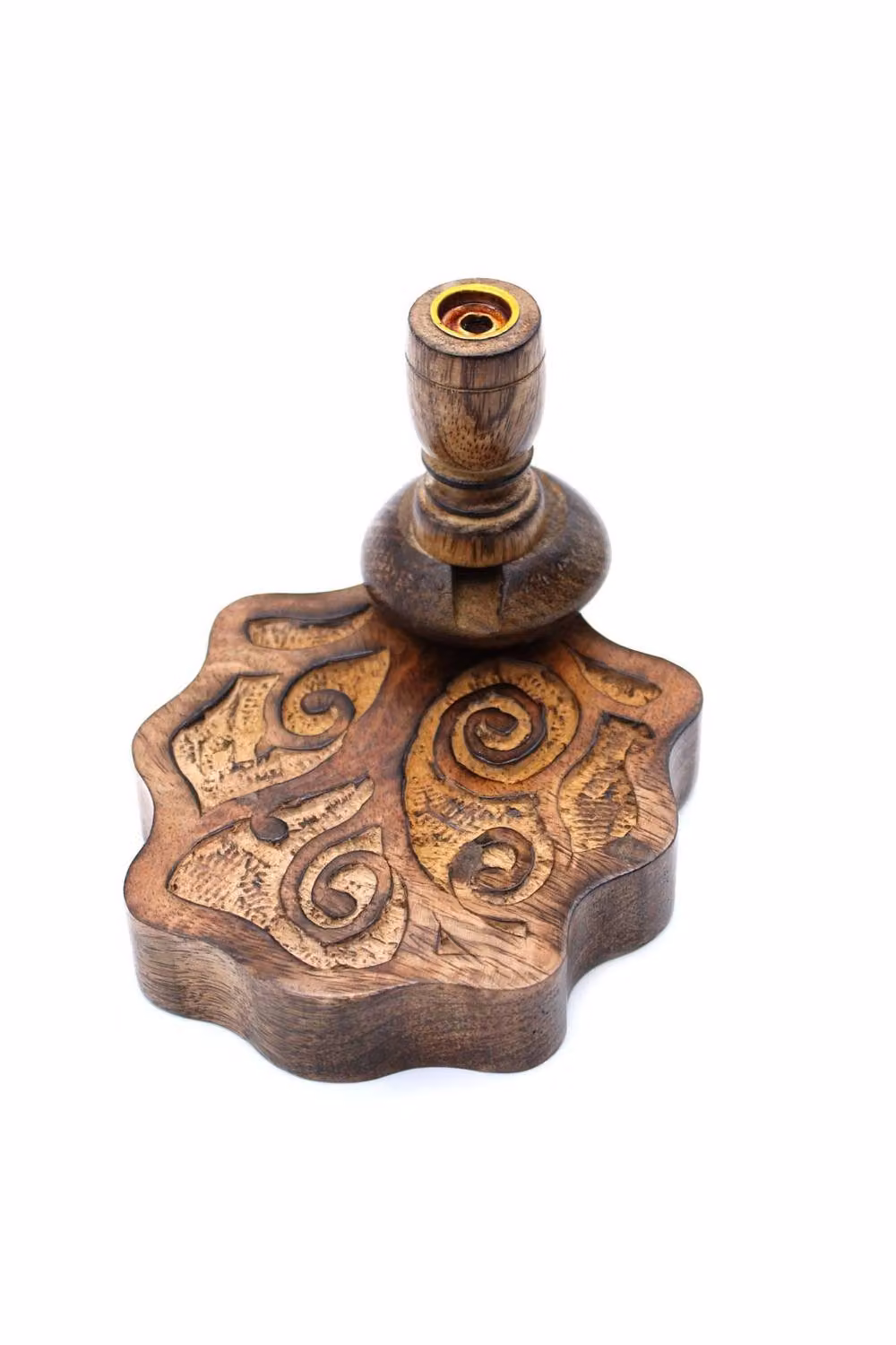 KDMD Tree of Life Mango Wood Backflow Incense Burner in Brown – 2