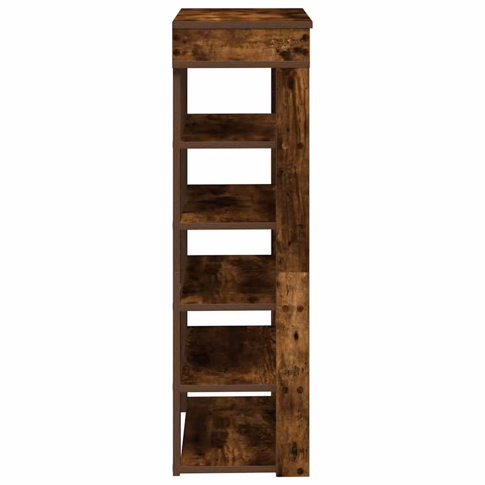 Berkfield Home Smoked Oak Shoe Rack in Brown, W/D/H: 60 x 30 x 98 cm – 4