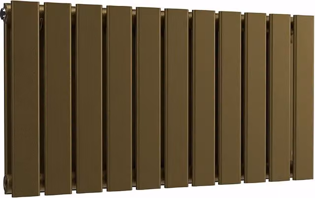 Lux Heat Flat Horizontal Double Radiator in Antique Brass, W: 77 cm, H: 40 cm