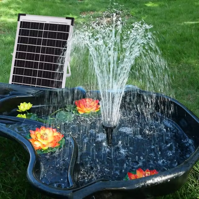 Living and Home 10W Solar Fountain Pump in Black