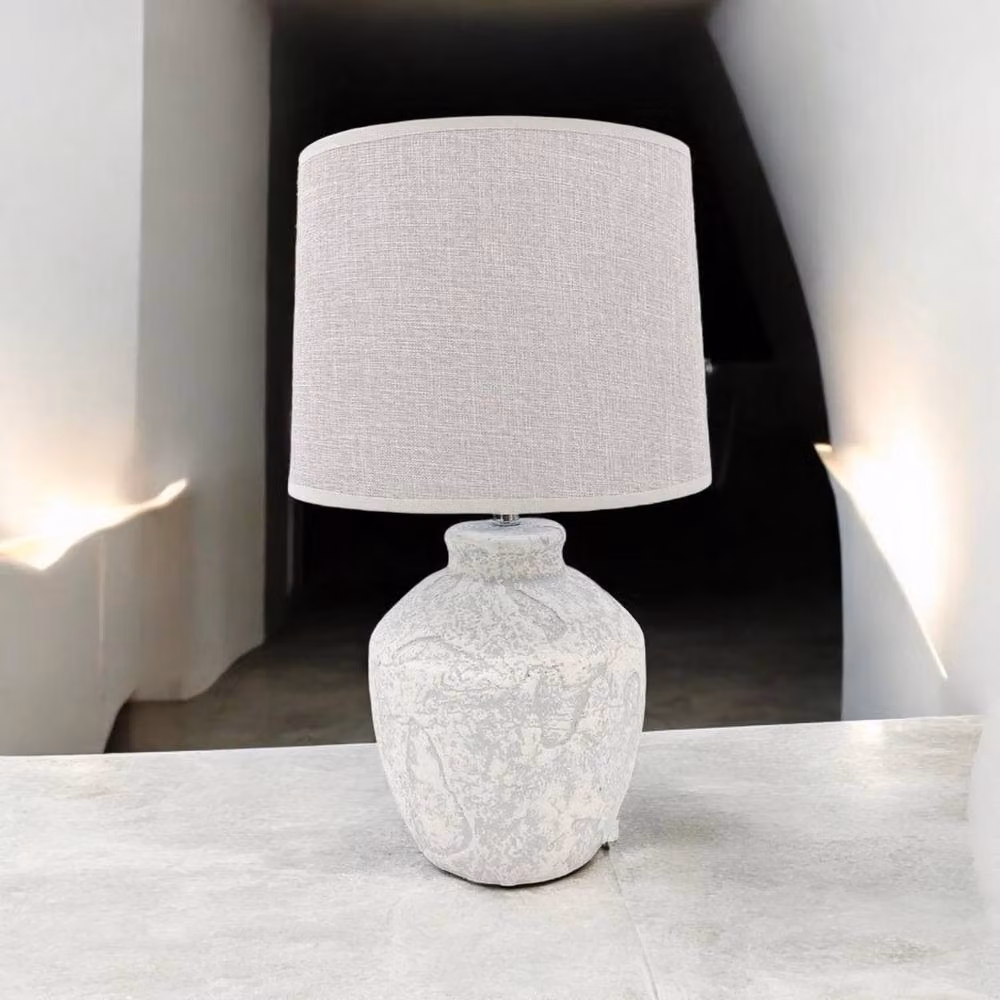 Minster Ceramic Table Lamp in Beige, W/D/H: 20 x 20 x 51 cm – 2