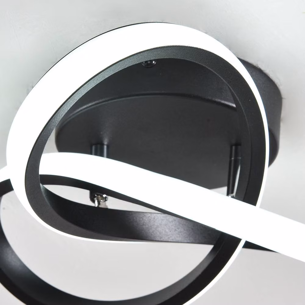 NIVOR Black Modern LED Flush Mount Ceiling Light with Cool White Illumination – 6