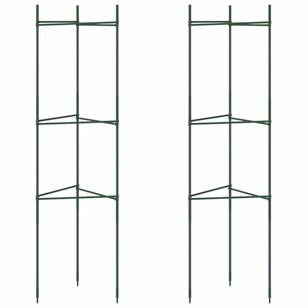 Berkfield Home Tomato Cage Trellis Support, 2 Pack, Green Steel and PP, Height: 116 cm – 2