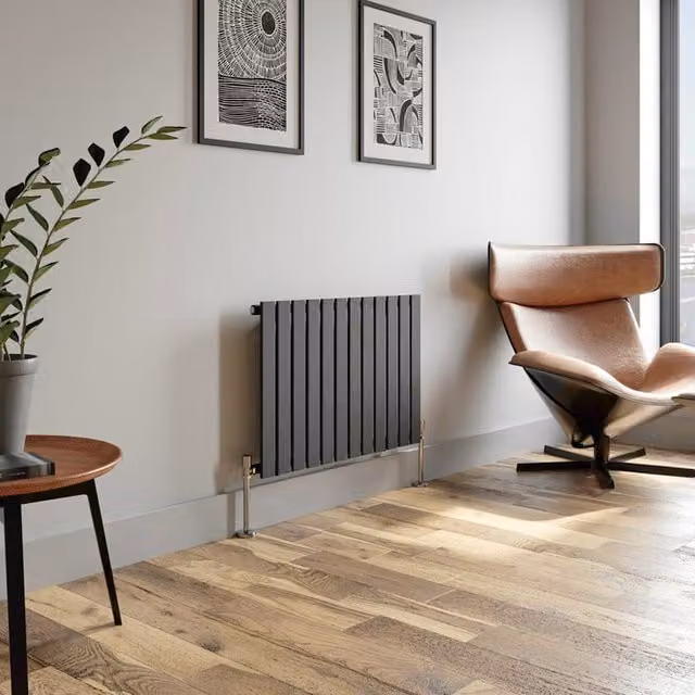 Temprazo Horizontal Single Flat Panel Designer Radiator in Anthracite Grey, W: 760 mm, H: 600 mm