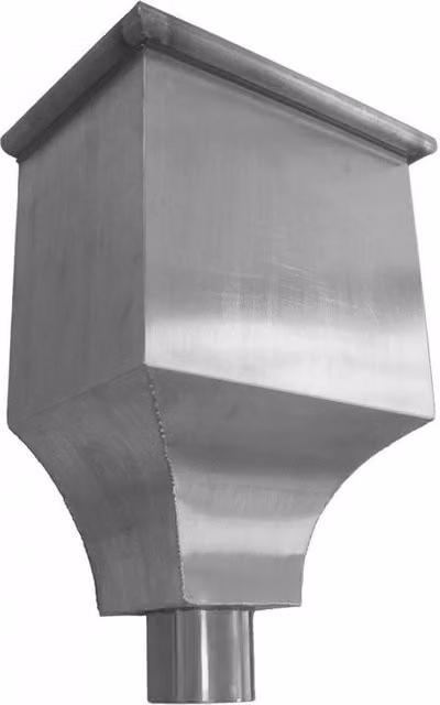 Coppa Gutta Titanium Zinc Victoria Hopper Gutter in Grey or Silver, 80mm