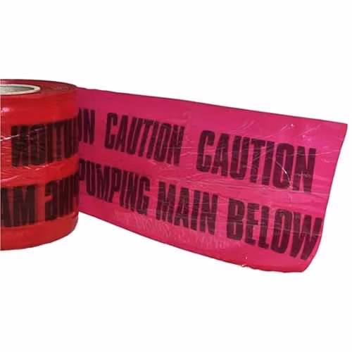 Pegdev Red Detectable Underground Warning Tape for Sewer Pumping Main, 150mm x 35m – 3