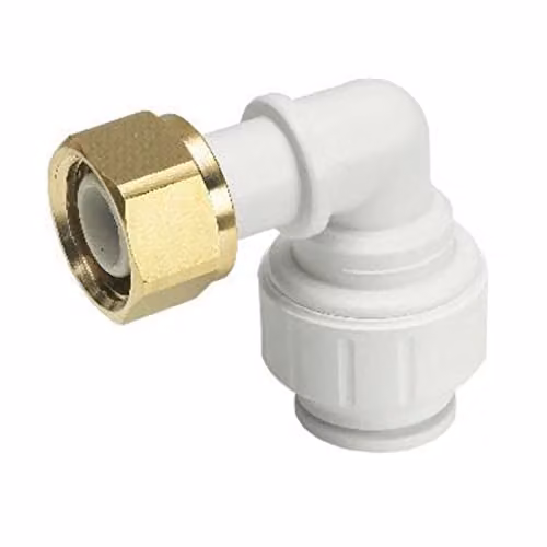 John Guest Bent Tap Connector 10mm x 1/2 inch White
