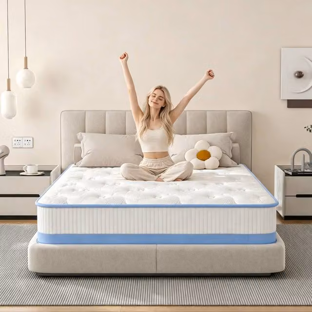 Rolipo Double Hybrid Mattress with Dual Firmness and Temperature Regulation in White, Height: 25 cm