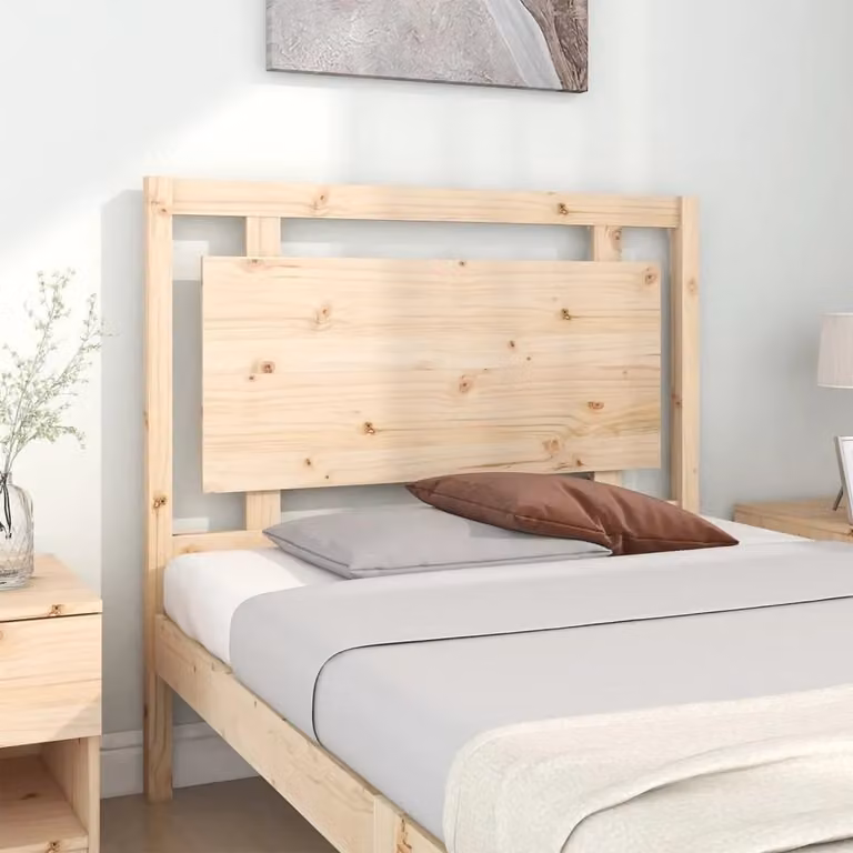 Berkfield Home Rustic Solid Pine Wood Bed Headboard, Brown, W: 105.5 cm, D: 4 cm, H: 100 cm