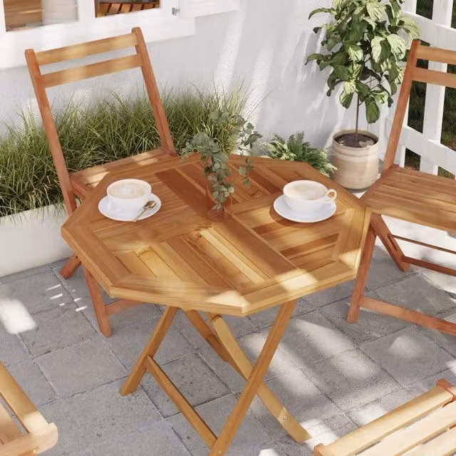 Berkfield Home Octagonal Solid Wood Teak Table Top, Brown, W/D/H: 70 x 70 x 2.5 cm – 1