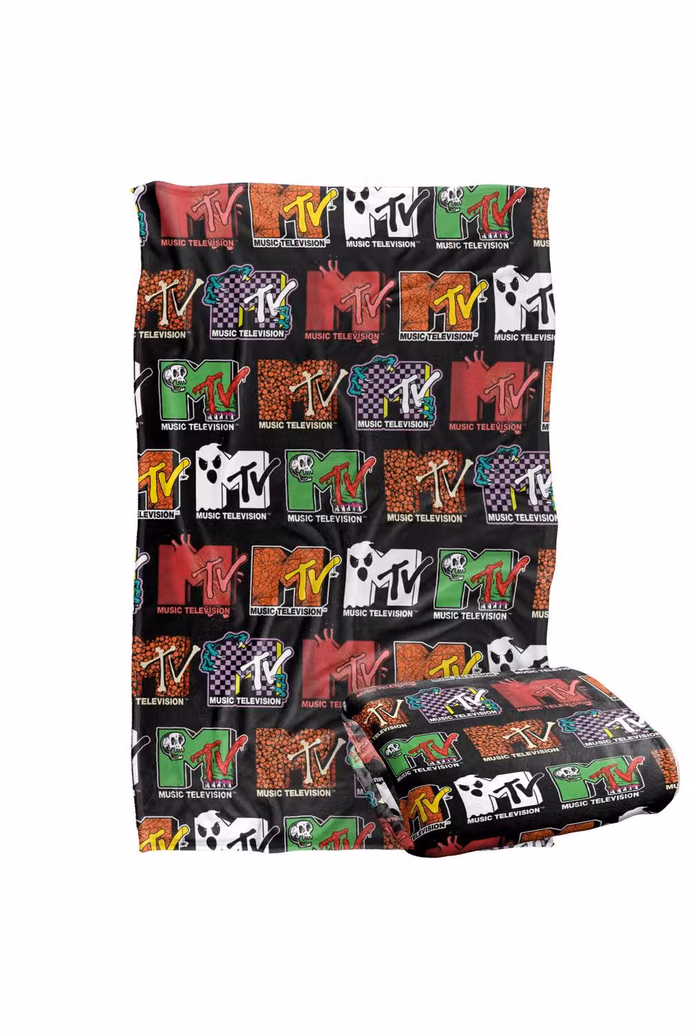MTV Halloween Logos Super Soft Silky Touch Fleece Throw Blanket, Multicolour, W: 91.44 cm x L: 147.32 cm – 6