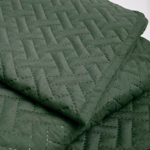 OHS Geometric Pinsonic Quilted Bed Throw in Green, W/D/H: 200 x 240 cm – 5