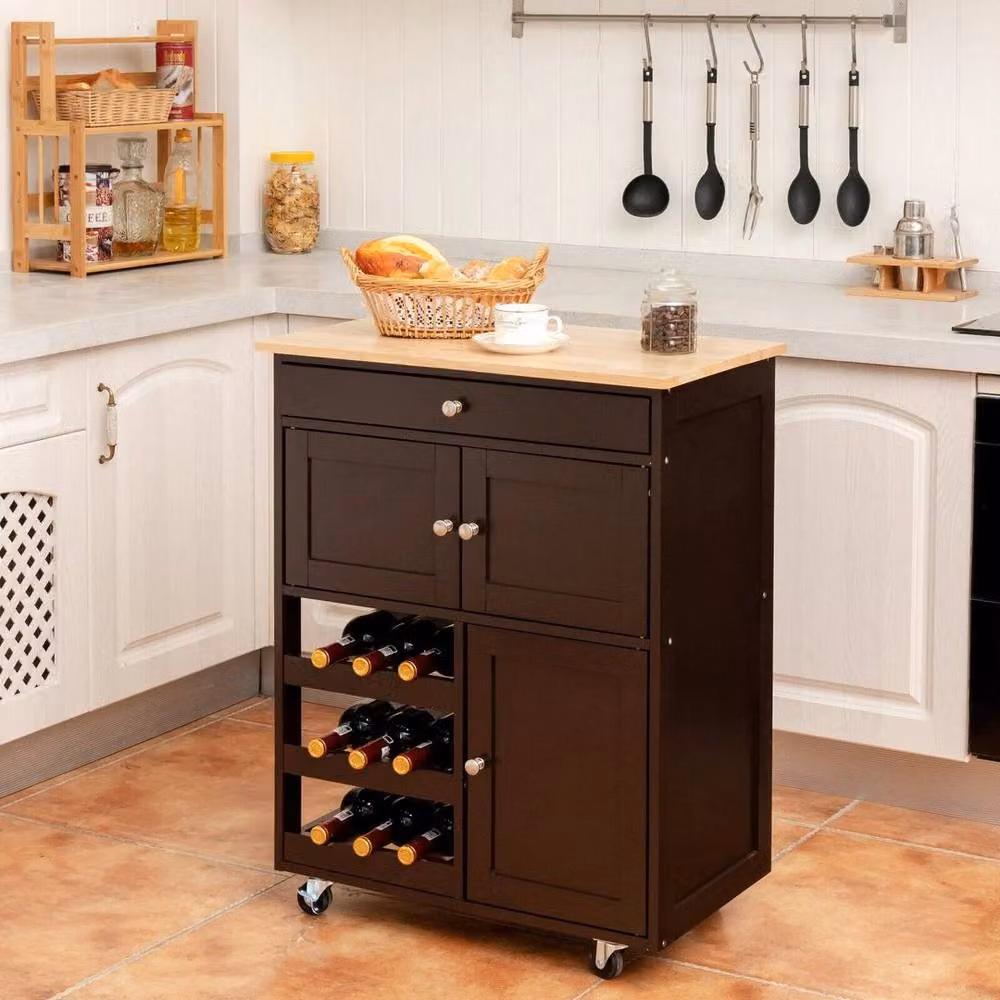 Kelvenix Rolling Kitchen Storage Trolley Cart in Brown – 5