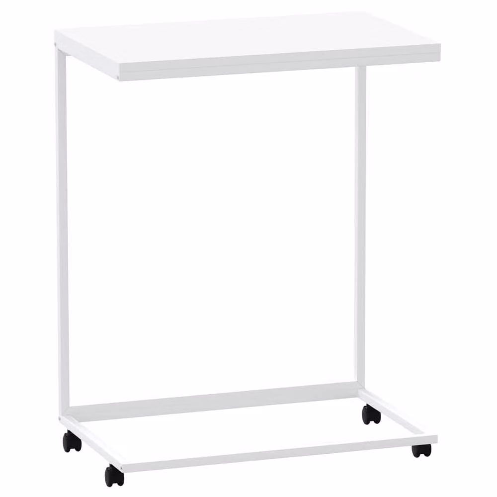 Berkfield Home White Side Table with Castors, W/D/H: 55 x 35 x 70 cm – 2