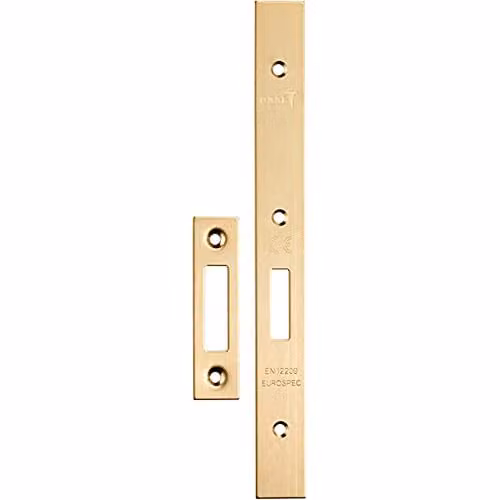 Loops Forend Strike and Fixing Plate Pack in Satin Brass
