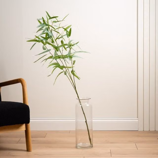 Scottish Everlastings Ltd Real Touch Oversized Eucalyptus Branch, Green, Height: 115 cm