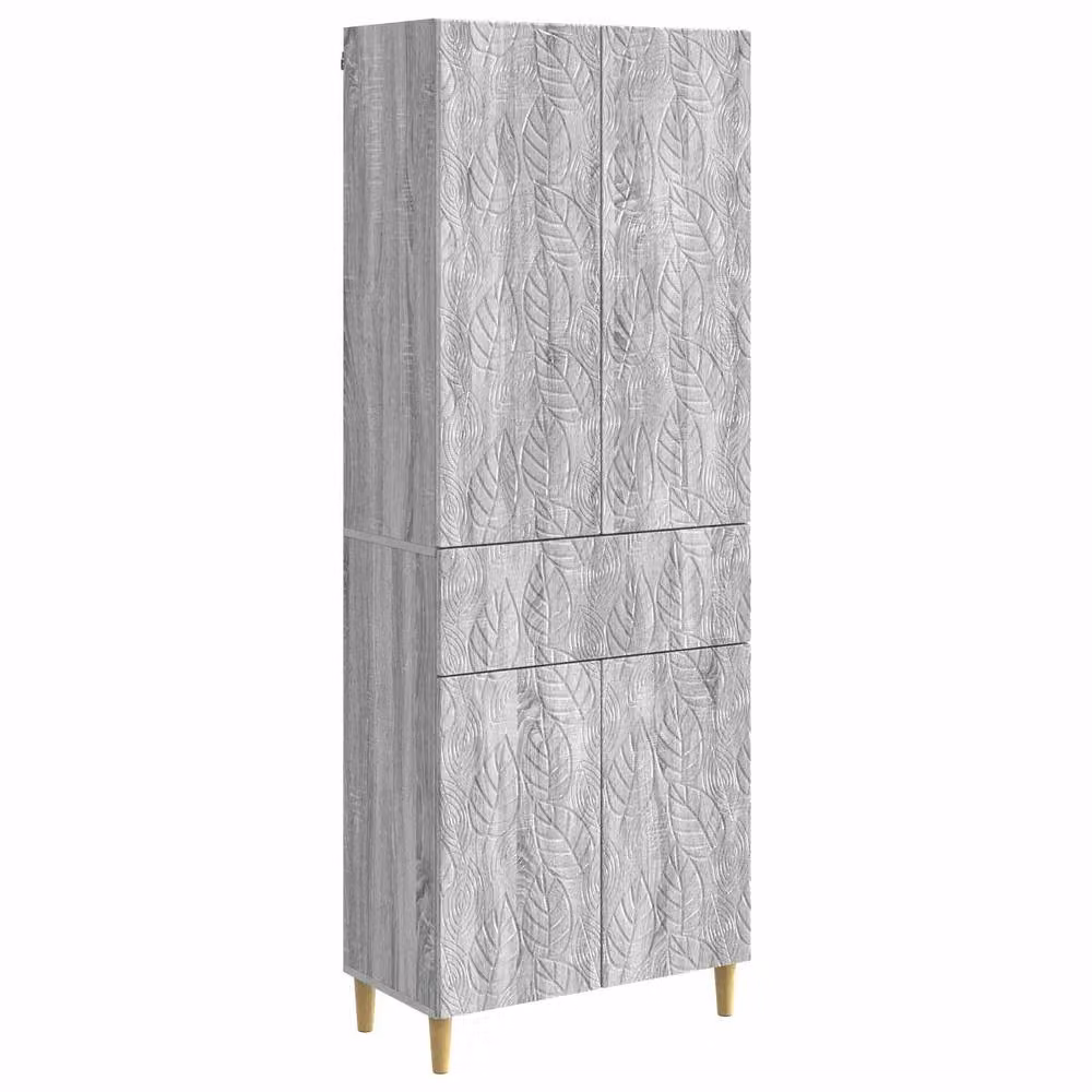 Berkfield Home 2-Piece Modern Grey MDF Cabinet Set with Internal Shelves and Drawers – 2