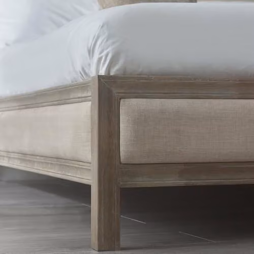 Julian Bowen Lucie Upholstered Fabric Bed in Ivory/Beige, W/D/H: 140 x 200 x 130 cm – 3