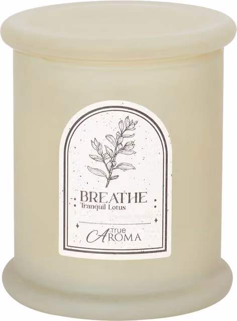 True Aroma Breathe Tranquil Floral Jar Candle in White Glass