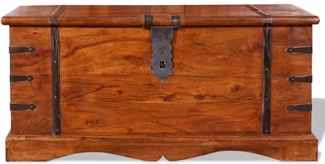 Berkfield Home Rustic Acacia Solid Wood Storage Chest in Brown