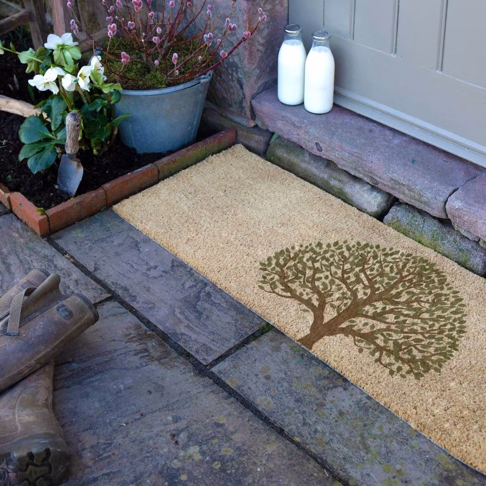 Artsy Mats Tree of Life Coir Doormat in Beige, W: 120 cm, D: 40 cm – 2