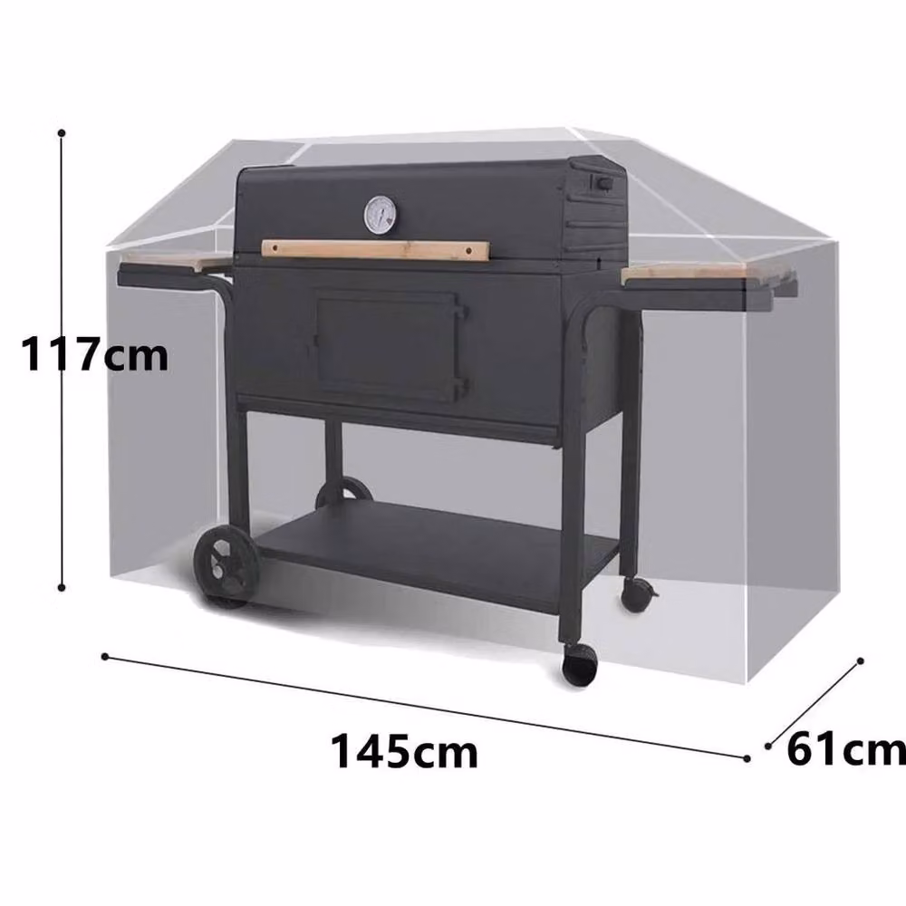 SPETLEK Heavy Duty Waterproof BBQ Cover in Black, Polyester, W/D/H: 145 x 61 x 117 cm – 2